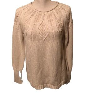 Chaps pullover long sleeve sweater. Ivory , Sm